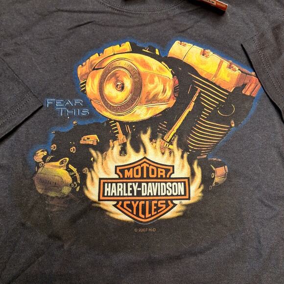 Harley davidson NEW vintage deadstock 2007 motorcycle graphic print front & back - Picture 5 of 5